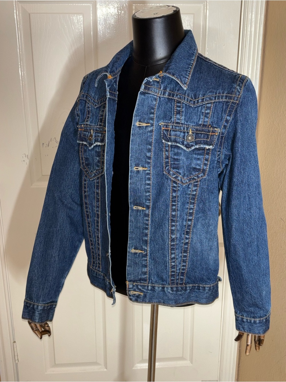 Vintage AWOL  80s Military Denim Jacket  Medium - Picture 2 of 11